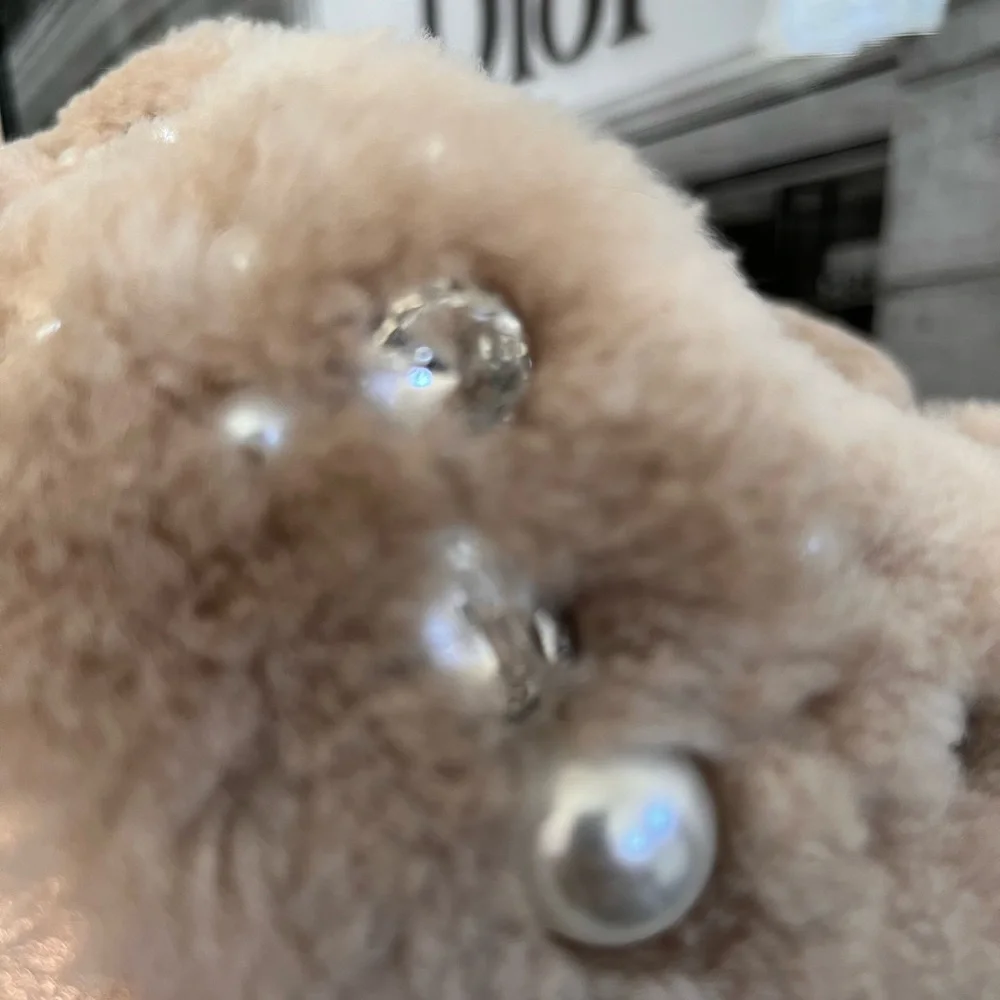 Fireside Ballina Genuine Sterling Platform Pearl Embellished Slippers - Picture 10 of 11